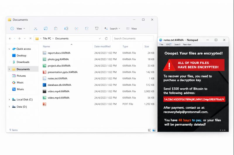 File saat terkunci .KARMA Ransomware
